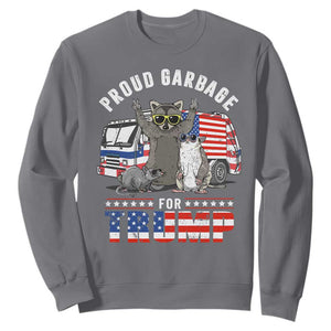 Trump 2024 Sweatshirt Proud Garbage For Trump Team Trash TS09 Charcoal Print Your Wear