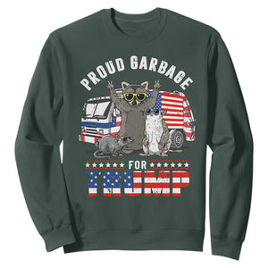 Trump 2024 Sweatshirt Proud Garbage For Trump Team Trash TS09 Dark Forest Green Print Your Wear