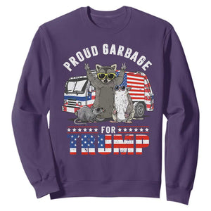 Trump 2024 Sweatshirt Proud Garbage For Trump Team Trash TS09 Purple Print Your Wear