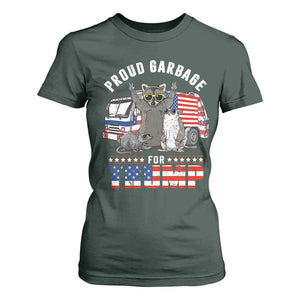 Trump 2024 T Shirt For Women Proud Garbage For Trump Team Trash TS09 Dark Forest Green Print Your Wear