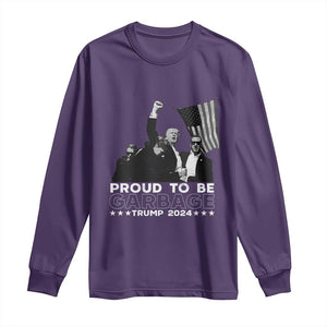 Trump 2024 Long Sleeve Shirt Proud To Be Garbage TS09 Purple Print Your Wear