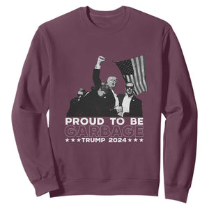 Trump 2024 Sweatshirt Proud To Be Garbage TS09 Maroon Print Your Wear