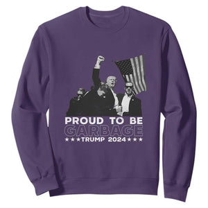 Trump 2024 Sweatshirt Proud To Be Garbage TS09 Purple Print Your Wear