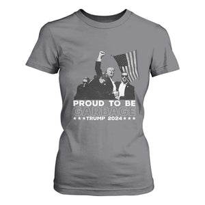 Trump 2024 T Shirt For Women Proud To Be Garbage TS09 Charcoal Print Your Wear