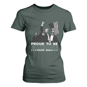 Trump 2024 T Shirt For Women Proud To Be Garbage TS09 Dark Forest Green Print Your Wear