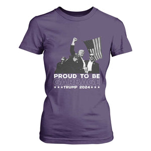 Trump 2024 T Shirt For Women Proud To Be Garbage TS09 Purple Print Your Wear