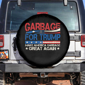 Trump 2024 Spare Tire Cover Garbage For Trump Make America Garbage Great Again TS09 No hole Black Print Your Wear