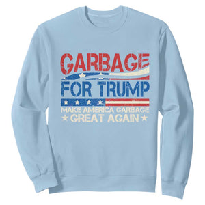 Trump 2024 Sweatshirt Garbage For Trump Make America Garbage Great Again TS09 Light Blue Print Your Wear