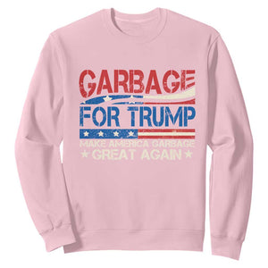 Trump 2024 Sweatshirt Garbage For Trump Make America Garbage Great Again TS09 Light Pink Print Your Wear