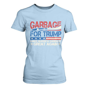 Trump 2024 T Shirt For Women Garbage For Trump Make America Garbage Great Again TS09 Light Blue Print Your Wear