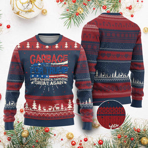 Trump 2024 Ugly Christmas Sweater Garbage For Trump Make America Garbage Great Again TS09 Burgundy Print Your Wear