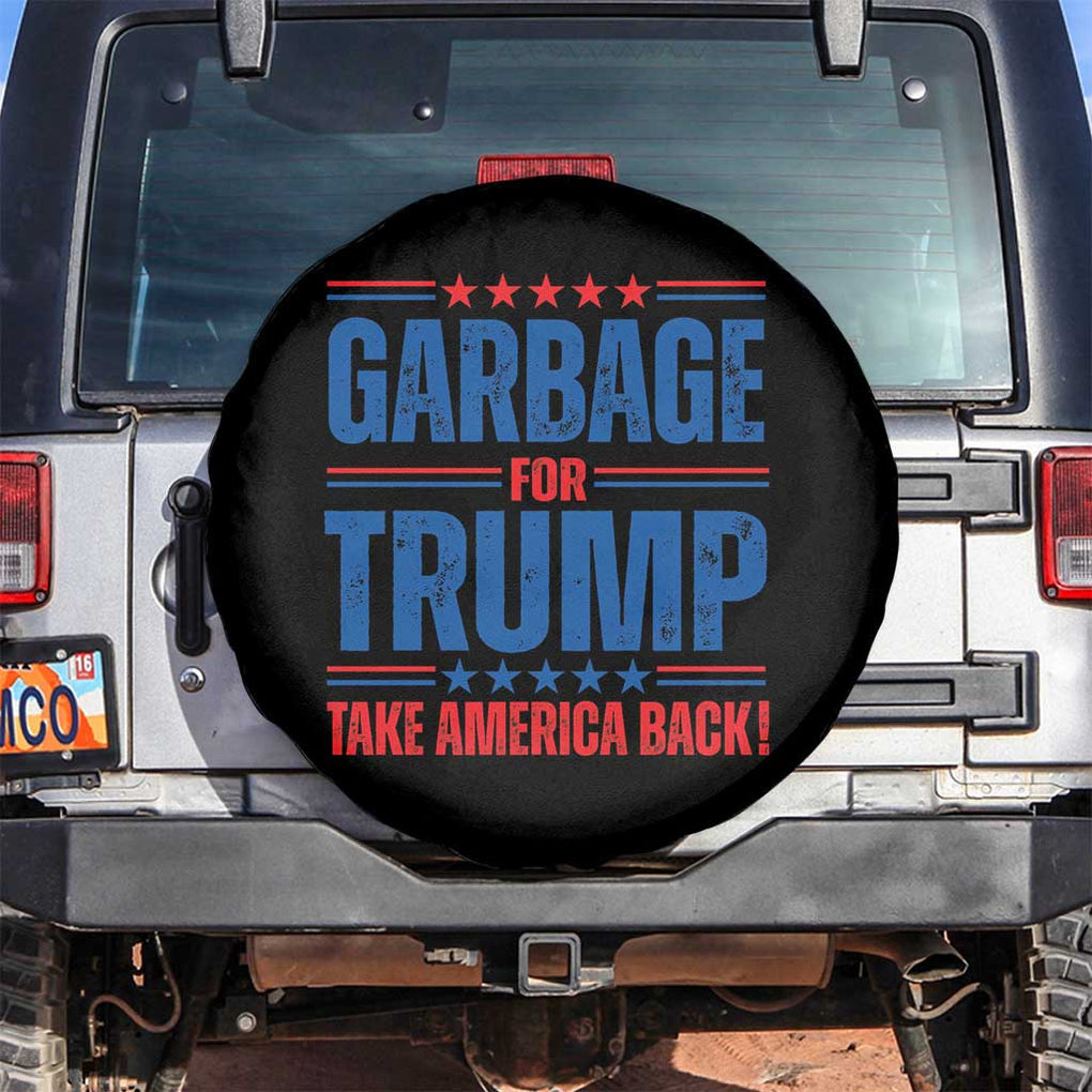 Trump 2024 Spare Tire Cover Garbage For Trump Take America Back TS09 No hole Black Print Your Wear