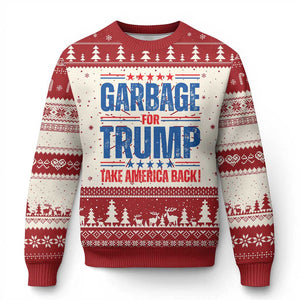 Trump 2024 Ugly Christmas Sweater Garbage For Trump Take America Back TS09 Red Print Your Wear