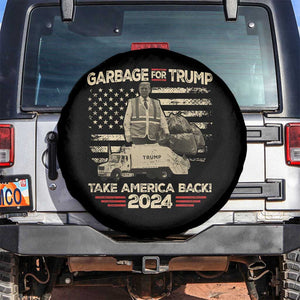 Trump 2024 Spare Tire Cover Garbage For Trump Truck Take America Back TS09 No hole Black Print Your Wear