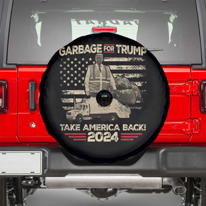 Trump 2024 Spare Tire Cover Garbage For Trump Truck Take America Back TS09 Black Print Your Wear