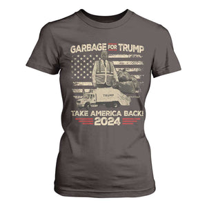 Trump 2024 T Shirt For Women Garbage For Trump Truck Take America Back TS09 Dark Chocolate Print Your Wear