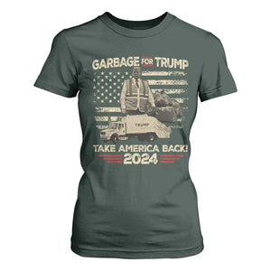 Trump 2024 T Shirt For Women Garbage For Trump Truck Take America Back TS09 Dark Forest Green Print Your Wear