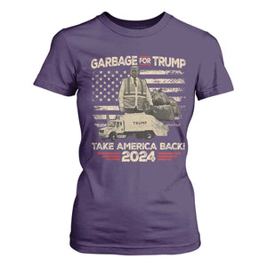 Trump 2024 T Shirt For Women Garbage For Trump Truck Take America Back TS09 Purple Print Your Wear