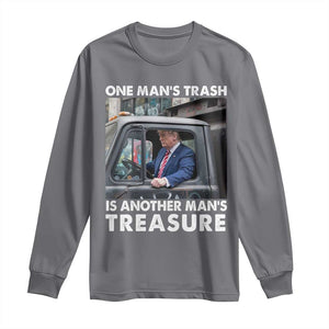 Trump Garbage Truck 2024 Long Sleeve Shirt One Man's Trash Is Another Man's Treasure TS09 Charcoal Print Your Wear