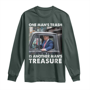 Trump Garbage Truck 2024 Long Sleeve Shirt One Man's Trash Is Another Man's Treasure TS09 Dark Forest Green Print Your Wear