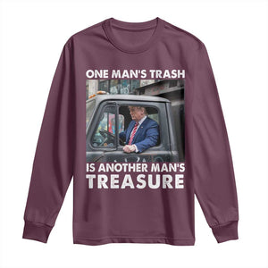 Trump Garbage Truck 2024 Long Sleeve Shirt One Man's Trash Is Another Man's Treasure TS09 Maroon Print Your Wear