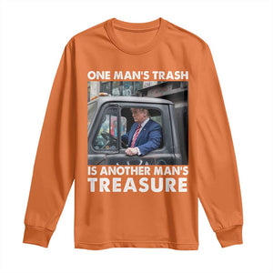 Trump Garbage Truck 2024 Long Sleeve Shirt One Man's Trash Is Another Man's Treasure TS09 Orange Print Your Wear