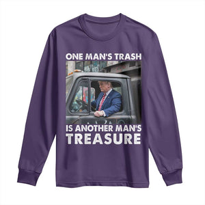 Trump Garbage Truck 2024 Long Sleeve Shirt One Man's Trash Is Another Man's Treasure TS09 Purple Print Your Wear