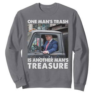 Trump Garbage Truck 2024 Sweatshirt One Man's Trash Is Another Man's Treasure TS09 Charcoal Print Your Wear