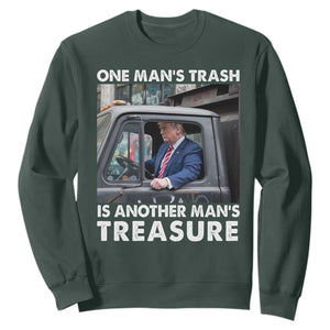 Trump Garbage Truck 2024 Sweatshirt One Man's Trash Is Another Man's Treasure TS09 Dark Forest Green Print Your Wear