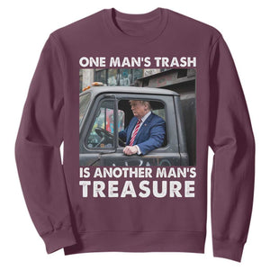 Trump Garbage Truck 2024 Sweatshirt One Man's Trash Is Another Man's Treasure TS09 Maroon Print Your Wear