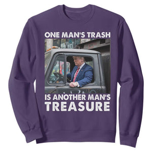 Trump Garbage Truck 2024 Sweatshirt One Man's Trash Is Another Man's Treasure TS09 Purple Print Your Wear