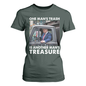 Trump Garbage Truck 2024 T Shirt For Women One Man's Trash Is Another Man's Treasure TS09 Dark Forest Green Print Your Wear