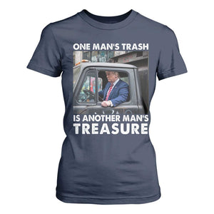 Trump Garbage Truck 2024 T Shirt For Women One Man's Trash Is Another Man's Treasure TS09 Navy Print Your Wear