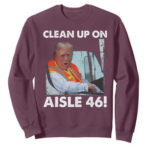 Trump Garbage Truck 2024 Sweatshirt Clean Up On Aisle 46 TS09 Maroon Print Your Wear