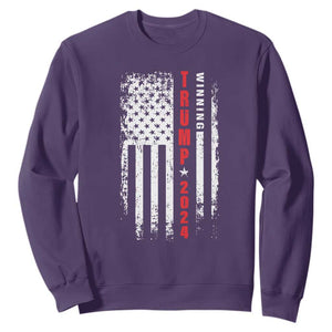 Trump 2024 Sweatshirt Winning US President American Flag Patriotic TS09 Purple Print Your Wear