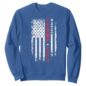 Trump 2024 Sweatshirt Winning US President American Flag Patriotic TS09 Royal Blue Print Your Wear