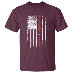 Trump 2024 T Shirt Winning US President American Flag Patriotic TS09 Maroon Print Your Wear