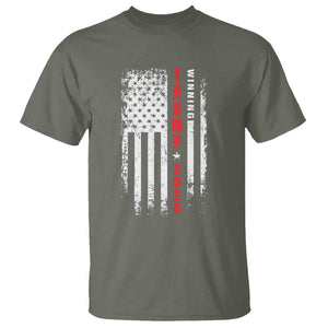 Trump 2024 T Shirt Winning US President American Flag Patriotic TS09 Military Green Print Your Wear