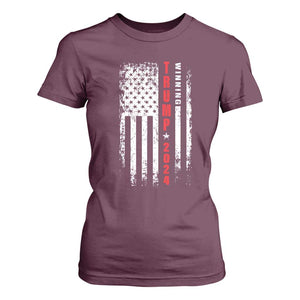 Trump 2024 T Shirt For Women Winning US President American Flag Patriotic TS09 Maroon Print Your Wear