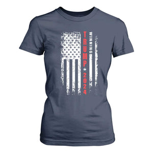 Trump 2024 T Shirt For Women Winning US President American Flag Patriotic TS09 Navy Print Your Wear