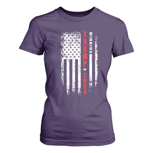 Trump 2024 T Shirt For Women Winning US President American Flag Patriotic TS09 Purple Print Your Wear