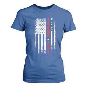 Trump 2024 T Shirt For Women Winning US President American Flag Patriotic TS09 Royal Blue Print Your Wear