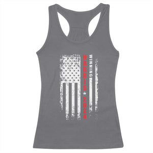 Kamala 2024 Racerback Tank Top Harris Winning US President American Flag Patriotic TS09 Charcoal Print Your Wear