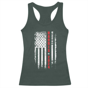 Kamala 2024 Racerback Tank Top Harris Winning US President American Flag Patriotic TS09 Dark Forest Green Print Your Wear