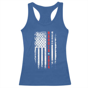 Kamala 2024 Racerback Tank Top Harris Winning US President American Flag Patriotic TS09 Royal Blue Print Your Wear