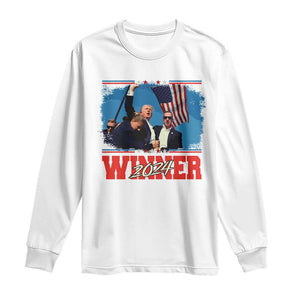 Trump 2024 Long Sleeve Shirt Winner US President American Patriotic TS09 White Print Your Wear