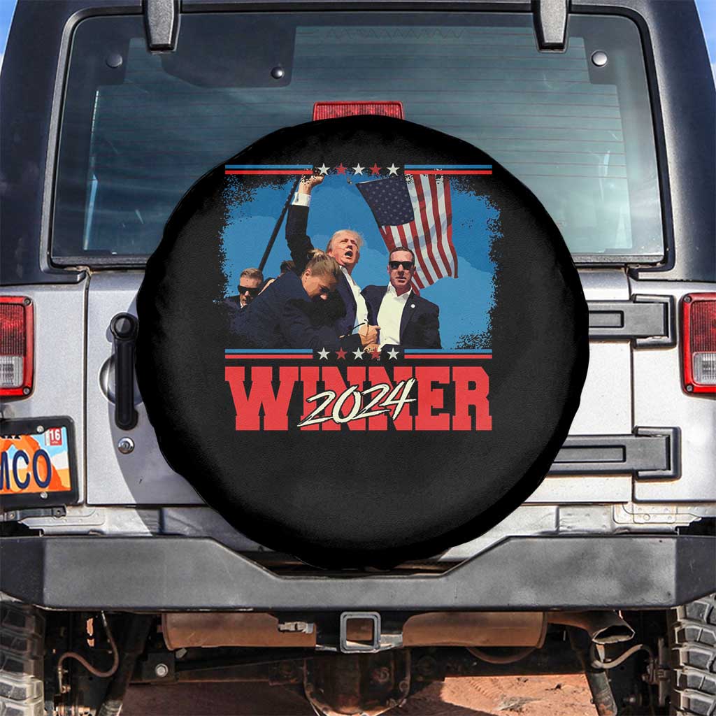 Trump 2024 Spare Tire Cover Winner US President American Patriotic TS09 No hole Black Print Your Wear