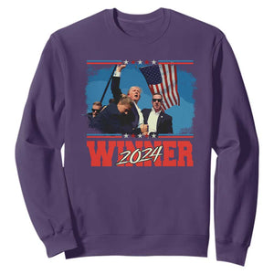 Trump 2024 Sweatshirt Winner US President American Patriotic TS09 Purple Print Your Wear