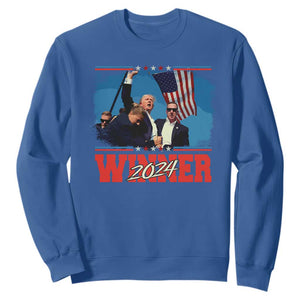 Trump 2024 Sweatshirt Winner US President American Patriotic TS09 Royal Blue Print Your Wear