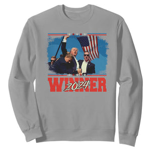 Trump 2024 Sweatshirt Winner US President American Patriotic TS09 Sport Gray Print Your Wear